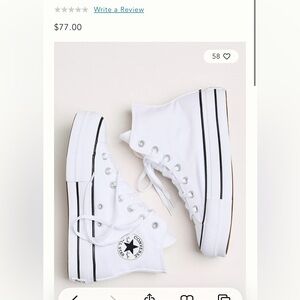 Converse White High-Top Platform Sneakers